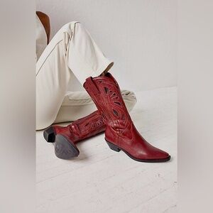 Free People Red Western Boots